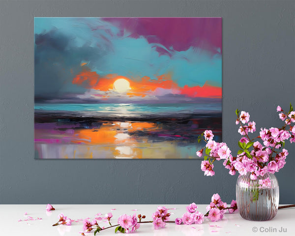 Contemporary Wall Art Paintings, Abstract Landscape Paintings for Living Room, Landscape Canvas Art, Large Acrylic Paintings on Canvas-Grace Painting Crafts