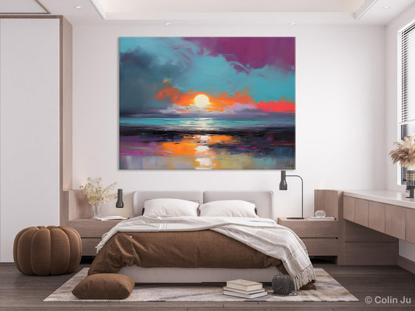 Contemporary Wall Art Paintings, Abstract Landscape Paintings for Living Room, Landscape Canvas Art, Large Acrylic Paintings on Canvas-Grace Painting Crafts