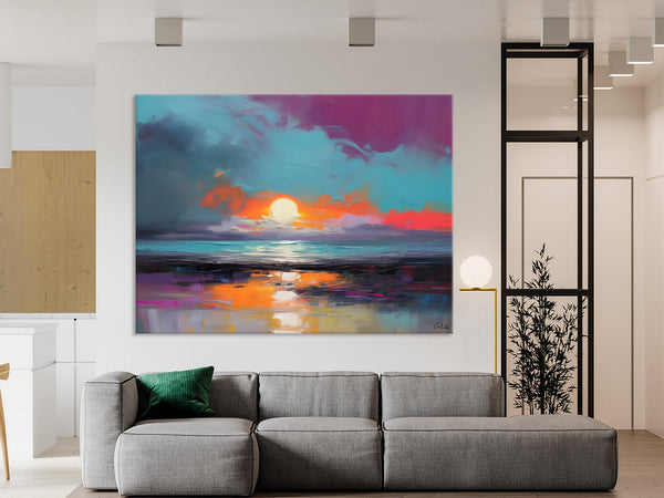 Contemporary Wall Art Paintings, Abstract Landscape Paintings for Living Room, Landscape Canvas Art, Large Acrylic Paintings on Canvas-Grace Painting Crafts