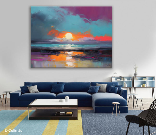 Contemporary Wall Art Paintings, Abstract Landscape Paintings for Living Room, Landscape Canvas Art, Large Acrylic Paintings on Canvas-Grace Painting Crafts