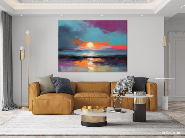 Contemporary Wall Art Paintings, Abstract Landscape Paintings for Living Room, Landscape Canvas Art, Large Acrylic Paintings on Canvas-Grace Painting Crafts