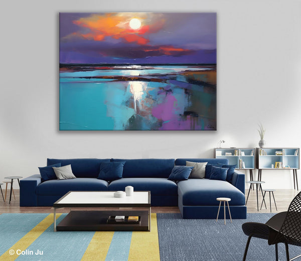 Original Landscape Abstract Painting, Simple Wall Art Ideas, Living Room Abstract Paintings, Large Landscape Canvas Paintings, Buy Art Online-Grace Painting Crafts