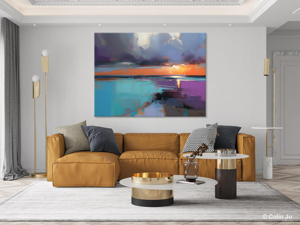 Living Room Abstract Paintings, Original Landscape Abstract Painting, Simple Wall Art Ideas, Extra Large Landscape Canvas Paintings, Buy Art Online-Grace Painting Crafts