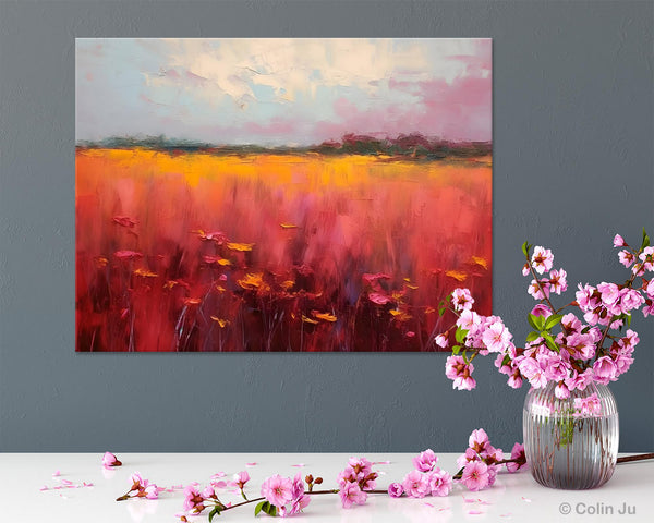 Original Landscape Paintings, Oversized Modern Wall Art Paintings, Modern Acrylic Artwork on Canvas, Large Abstract Painting for Living Room-Grace Painting Crafts