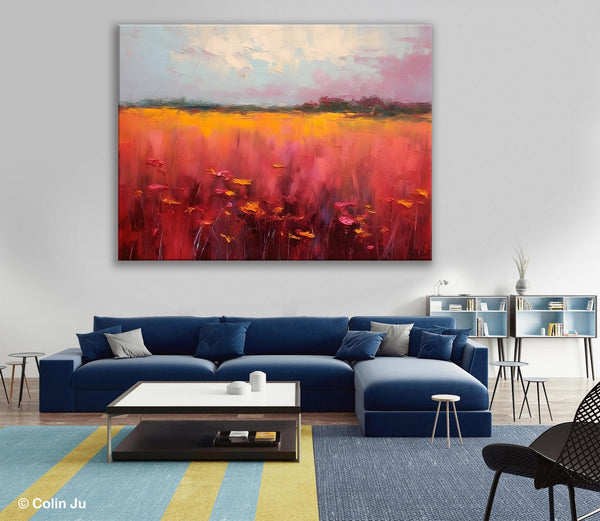 Original Landscape Paintings, Oversized Modern Wall Art Paintings, Modern Acrylic Artwork on Canvas, Large Abstract Painting for Living Room-Grace Painting Crafts