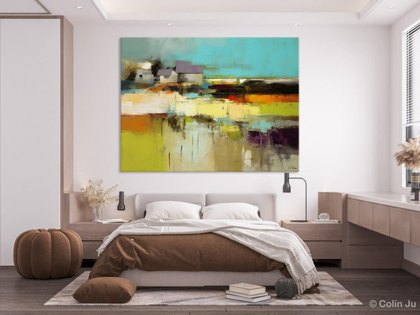 Simple Abstract Art, Landscape Canvas Painting, Bedroom Wall Art Paintings, Acrylic Painting on Canvas, Large Original Canvas Painting-Grace Painting Crafts