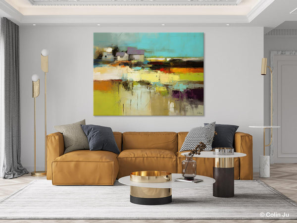 Simple Abstract Art, Landscape Canvas Painting, Bedroom Wall Art Paintings, Acrylic Painting on Canvas, Large Original Canvas Painting-Grace Painting Crafts