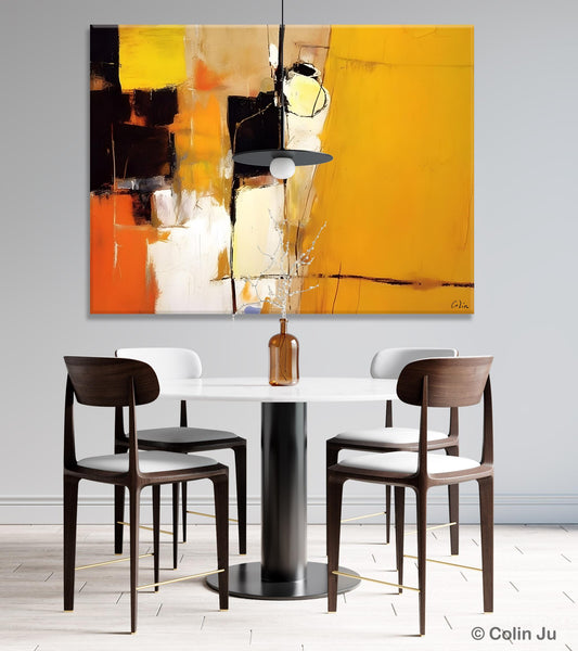 Simple Modern Paintings for Living Room, Original Abstract Paintings, Yellow Abstract Contemporary Art, Acrylic Painting on Canvas, Hand Painted Canvas Art-Grace Painting Crafts