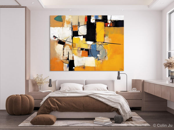 Acrylic Abstract Painting Behind Sofa, Large Original Painting on Canvas, Acrylic Painting for Sale, Living Room Wall Art Paintings, Buy Paintings Online-Grace Painting Crafts