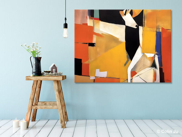 Extra Large Paintings for Living Room, Hand Painted Wall Art Paintings, Original Abstract Acrylic Painting, Abstract Wall Art for Dining Room-Grace Painting Crafts