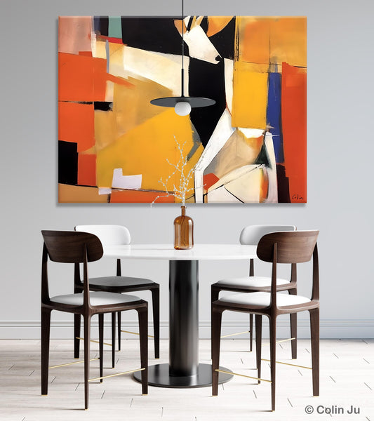 Extra Large Paintings for Living Room, Hand Painted Wall Art Paintings, Original Abstract Acrylic Painting, Abstract Wall Art for Dining Room-Grace Painting Crafts