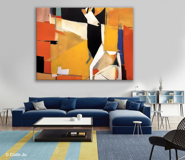 Extra Large Paintings for Living Room, Hand Painted Wall Art Paintings, Original Abstract Acrylic Painting, Abstract Wall Art for Dining Room-Grace Painting Crafts