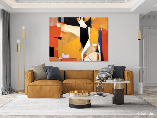 Extra Large Paintings for Living Room, Hand Painted Wall Art Paintings, Original Abstract Acrylic Painting, Abstract Wall Art for Dining Room-Grace Painting Crafts