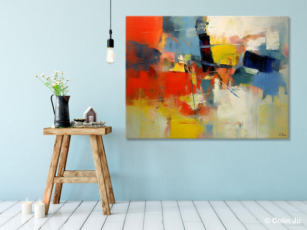 Acrylic Paintings on Canvas, Large Paintings Behind Sofa, Palette Knife Paintings, Abstract Painting for Living Room, Original Modern Paintings-Grace Painting Crafts