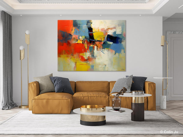 Acrylic Paintings on Canvas, Large Paintings Behind Sofa, Palette Knife Paintings, Abstract Painting for Living Room, Original Modern Paintings-Grace Painting Crafts