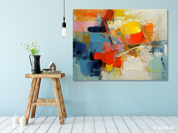 Abstract Acrylic Paintings for Living Room, Original Modern Contemporary Artwork, Buy Paintings Online, Oversized Canvas Artwork-Grace Painting Crafts