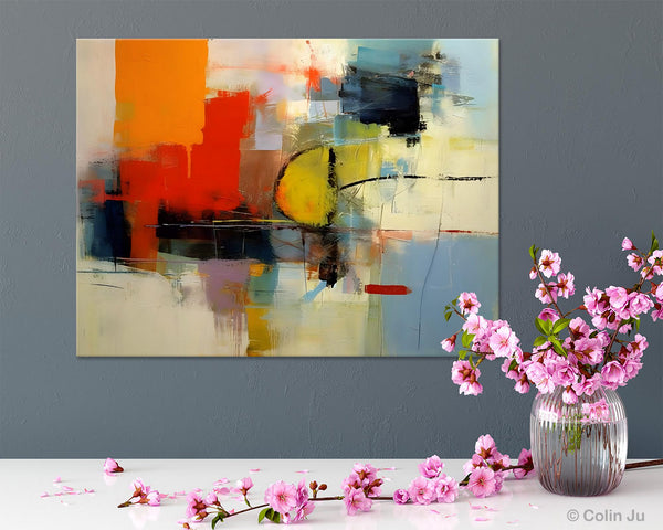 Acrylic Painting for Bedroom, Modern Canvas Painting, Palette Knife Artwork, Original Abstract Acrylic Paintings, Hand Painted Canvas Art-Grace Painting Crafts
