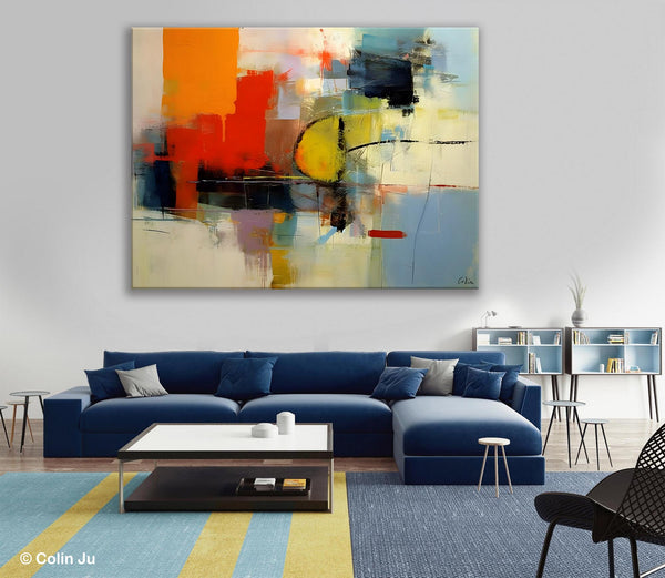 Acrylic Painting for Bedroom, Modern Canvas Painting, Palette Knife Artwork, Original Abstract Acrylic Paintings, Hand Painted Canvas Art-Grace Painting Crafts