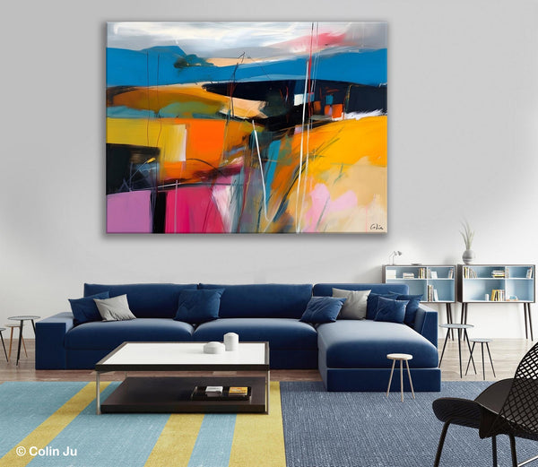 Large Painting on Canvas, Buy Large Paintings Online, Simple Modern Art, Original Contemporary Abstract Art, Bedroom Canvas Painting Ideas-Grace Painting Crafts