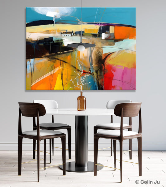 Wall Art Paintings, Simple Landscape Abstract Painting, Original Acrylic Paintings on Canvas, Large Paintings for Bedroom, Buy Paintings Online-Grace Painting Crafts