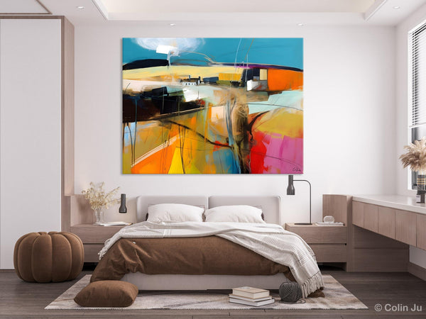 Wall Art Paintings, Simple Landscape Abstract Painting, Original Acrylic Paintings on Canvas, Large Paintings for Bedroom, Buy Paintings Online-Grace Painting Crafts