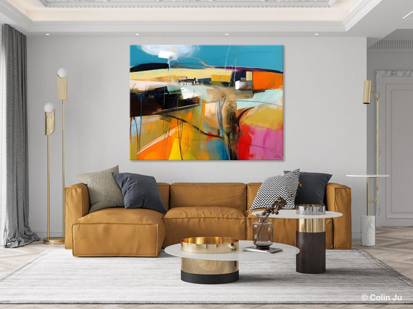 Wall Art Paintings, Simple Landscape Abstract Painting, Original Acrylic Paintings on Canvas, Large Paintings for Bedroom, Buy Paintings Online-Grace Painting Crafts