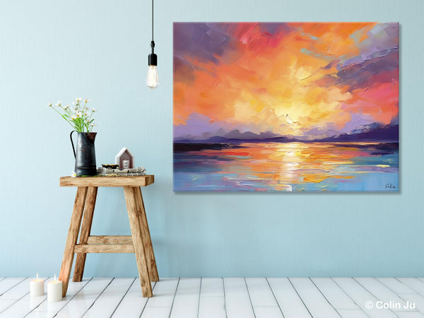 Modern Acrylic Artwork, Original Landscape Wall Art Paintings, Oversized Modern Canvas Paintings, Large Abstract Painting for Dining Room-Grace Painting Crafts