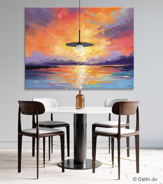 Modern Acrylic Artwork, Original Landscape Wall Art Paintings, Oversized Modern Canvas Paintings, Large Abstract Painting for Dining Room-Grace Painting Crafts