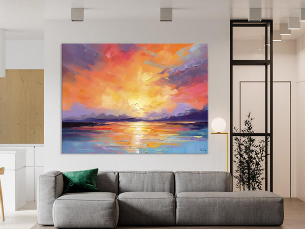 Modern Acrylic Artwork, Original Landscape Wall Art Paintings, Oversized Modern Canvas Paintings, Large Abstract Painting for Dining Room-Grace Painting Crafts