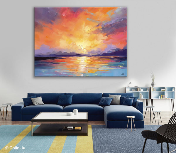 Modern Acrylic Artwork, Original Landscape Wall Art Paintings, Oversized Modern Canvas Paintings, Large Abstract Painting for Dining Room-Grace Painting Crafts