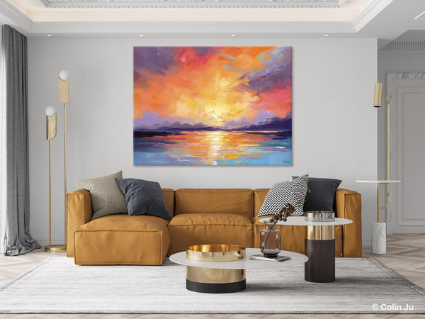 Modern Acrylic Artwork, Original Landscape Wall Art Paintings, Oversized Modern Canvas Paintings, Large Abstract Painting for Dining Room-Grace Painting Crafts