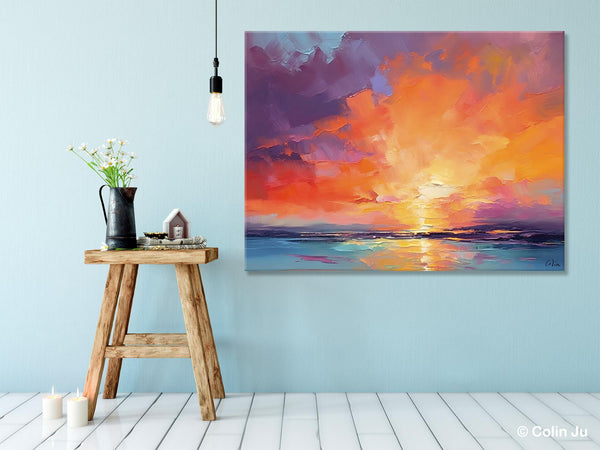 Landscape Acrylic Art, Large Abstract Painting for Living Room, Original Abstract Wall Art, Landscape Canvas Art, Hand Painted Canvas Art-Grace Painting Crafts