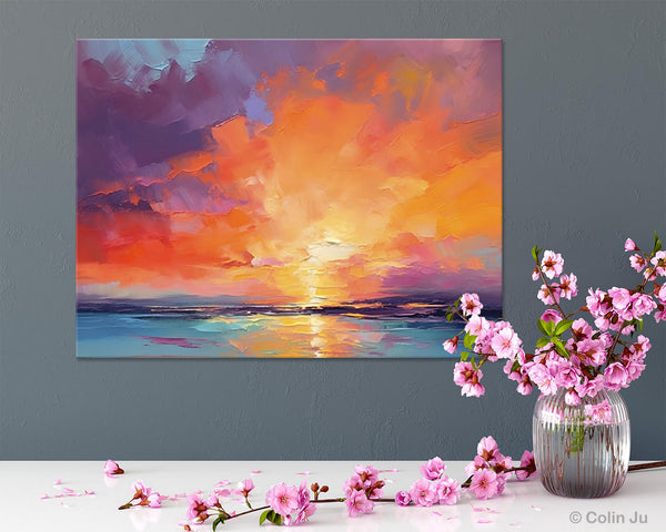 Landscape Acrylic Art, Large Abstract Painting for Living Room, Original Abstract Wall Art, Landscape Canvas Art, Hand Painted Canvas Art-Grace Painting Crafts