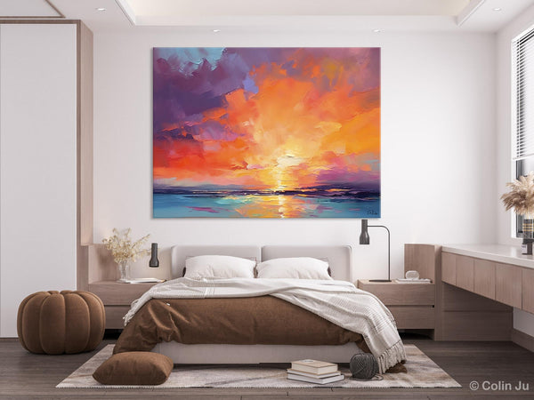 Landscape Acrylic Art, Large Abstract Painting for Living Room, Original Abstract Wall Art, Landscape Canvas Art, Hand Painted Canvas Art-Grace Painting Crafts