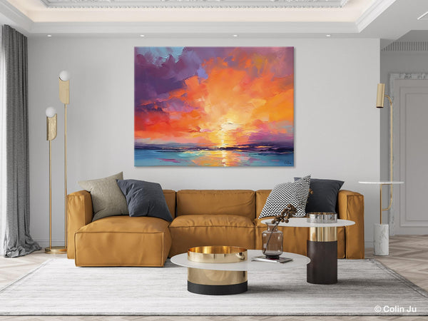 Landscape Acrylic Art, Large Abstract Painting for Living Room, Original Abstract Wall Art, Landscape Canvas Art, Hand Painted Canvas Art-Grace Painting Crafts