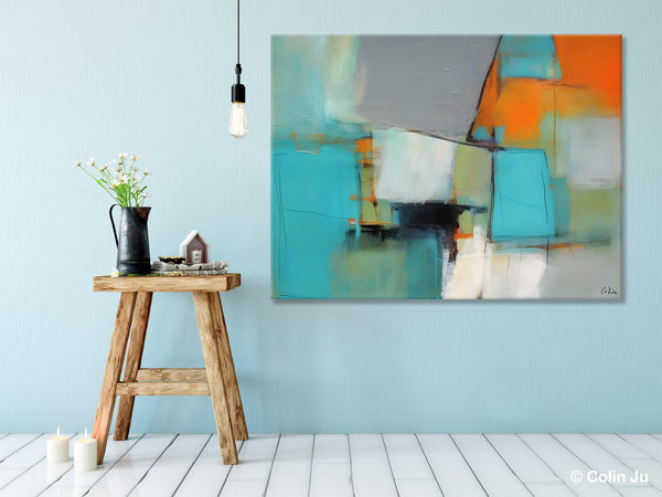 Dining Room Canvas Painting, Original Modern Acrylic Paintings, Contemporary Abstract Artwork, Large Canvas Painting for Office-Grace Painting Crafts