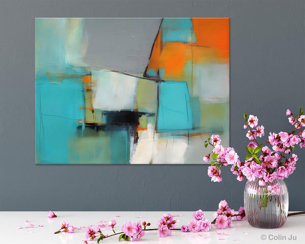 Dining Room Canvas Painting, Original Modern Acrylic Paintings, Contemporary Abstract Artwork, Large Canvas Painting for Office-Grace Painting Crafts