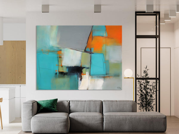 Dining Room Canvas Painting, Original Modern Acrylic Paintings, Contemporary Abstract Artwork, Large Canvas Painting for Office-Grace Painting Crafts