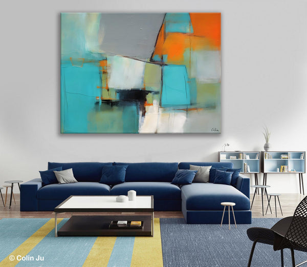 Dining Room Canvas Painting, Original Modern Acrylic Paintings, Contemporary Abstract Artwork, Large Canvas Painting for Office-Grace Painting Crafts