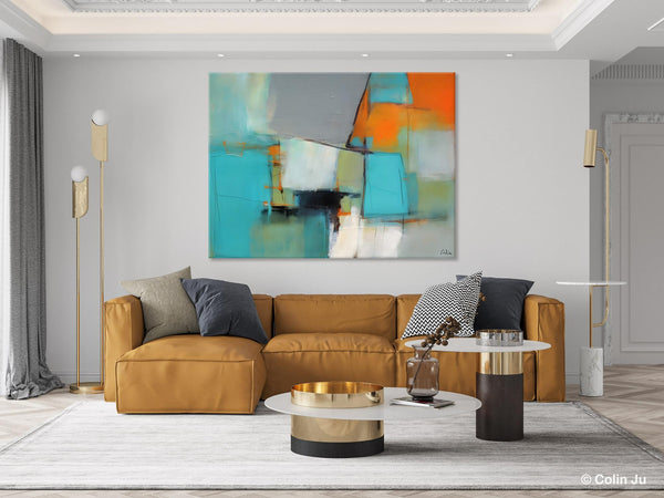 Dining Room Canvas Painting, Original Modern Acrylic Paintings, Contemporary Abstract Artwork, Large Canvas Painting for Office-Grace Painting Crafts