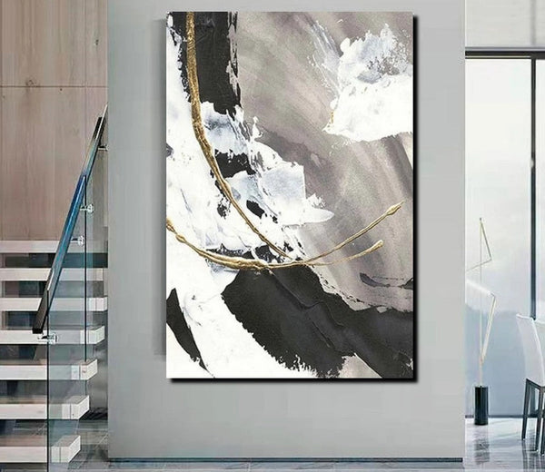 Large Paintings for Living Room, Black Acrylic Paintings, Buy Art Online, Modern Wall Art Ideas, Contemporary Canvas Paintings-Grace Painting Crafts