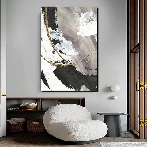 Large Paintings for Living Room, Black Acrylic Paintings, Buy Art Online, Modern Wall Art Ideas, Contemporary Canvas Paintings-Grace Painting Crafts