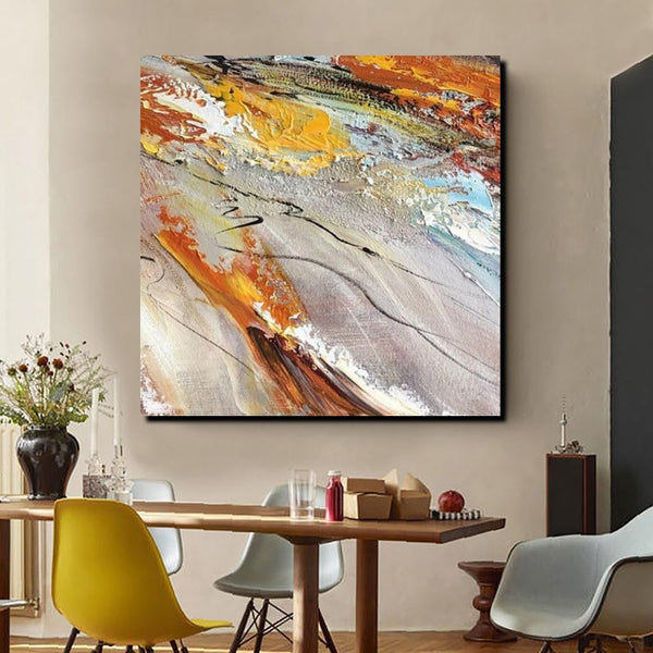 Living Room Modern Paintings, Simple Abstract Paintings, Abstract Contemporary Paintings, Heavy Texture Painting, Hand Painted Canvas Art-Grace Painting Crafts