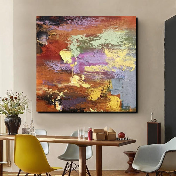 Simple Abstract Paintings, Modern Contemporary Wall Art Ideas, Living Room Acrylic Paintings, Heavy Texture Painting, Hand Painted Canvas Art-Grace Painting Crafts