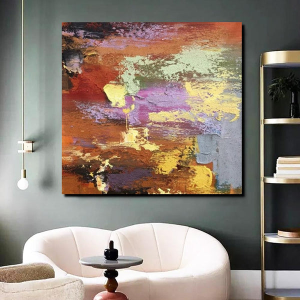 Simple Abstract Paintings, Modern Contemporary Wall Art Ideas, Living Room Acrylic Paintings, Heavy Texture Painting, Hand Painted Canvas Art-Grace Painting Crafts