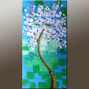 Heavy Texture Painting, Modern Art, Flower Art, Acrylic Painting, Abstract Art Painting, Canvas Wall Art, Bedroom Wall Art, Canvas Art, Contemporary Art-Grace Painting Crafts