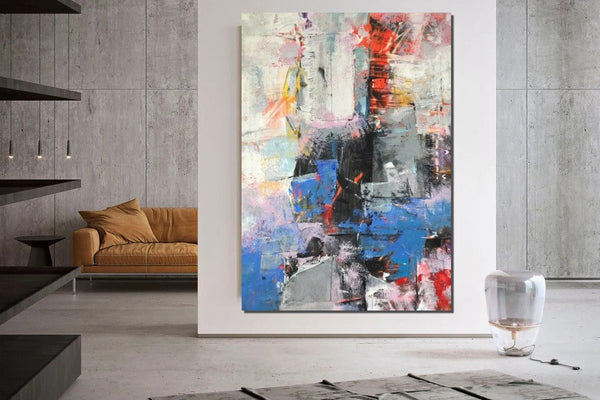 Modern Paintings Behind Sofa, Acrylic Paintings on Canvas, Large Painting for Living Room, Contemporary Canvas Wall Art, Buy Paintings Online-Grace Painting Crafts