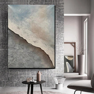 Bedroom Wall Art Ideas, Abstract Seashore Painting, Acrylic Canvas Paintings for Living Room, Simple Wall Art Ideas, Contemporary Paintings-Grace Painting Crafts