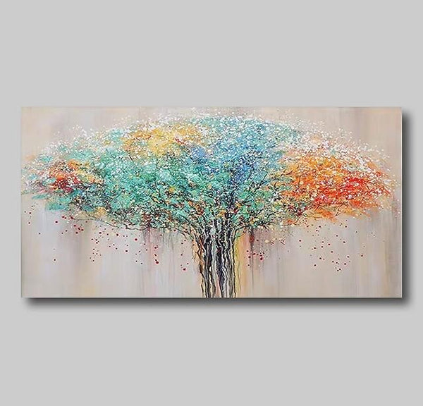 Colorful Tree Paintings, Modern Wall Art Paintings, Simple Modern Paintings for Bedroom-Grace Painting Crafts
