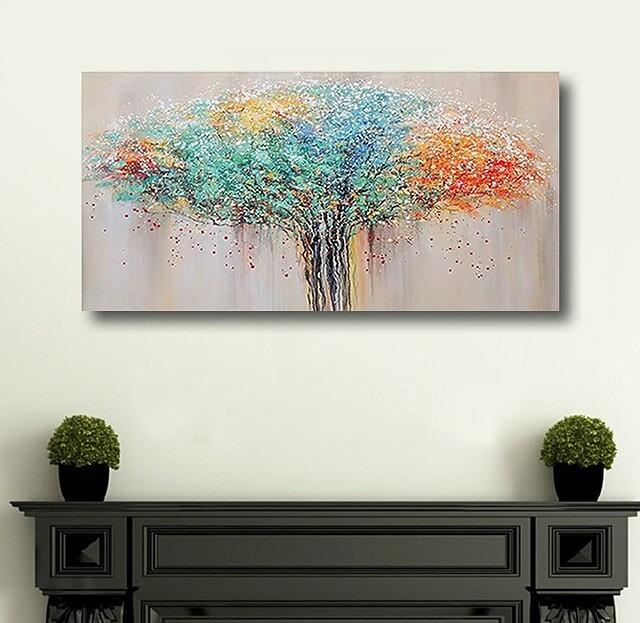 Colorful Tree Paintings, Modern Wall Art Paintings, Simple Modern Paintings for Bedroom-Grace Painting Crafts